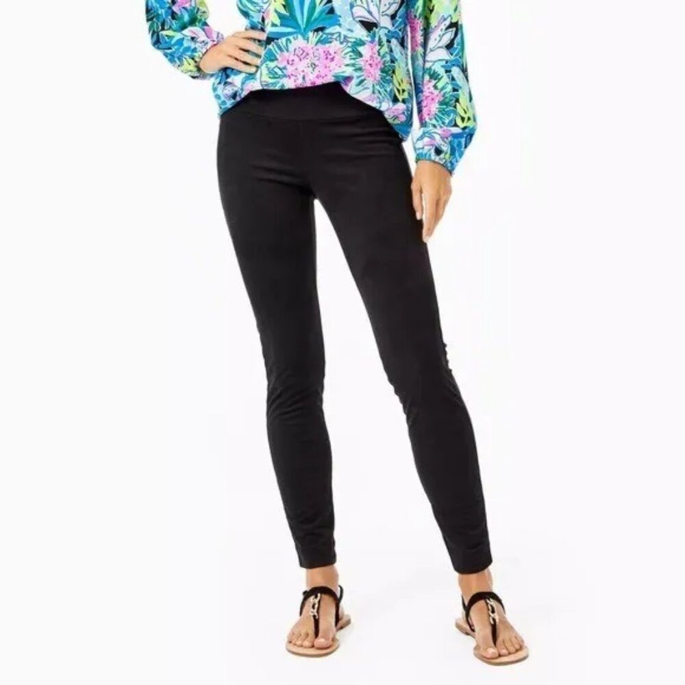 Lilly Pulitzer Desi Ultrasuede Legging Black NWT Sz 4